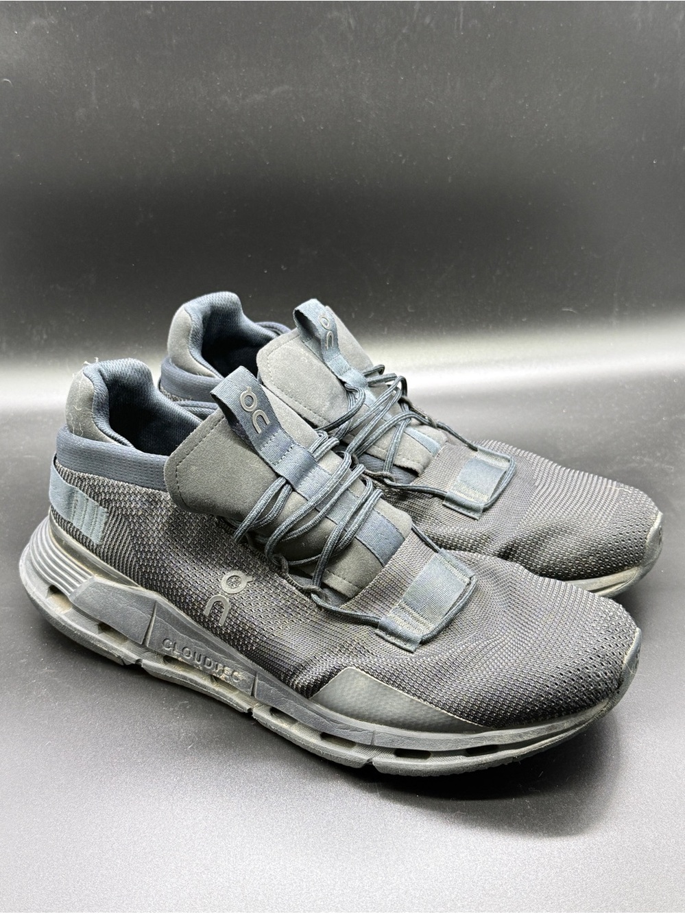 On Running Cloud Nova 2 Athletic Shoes Men's 12.5 Comfy Lace Up in Triple Black